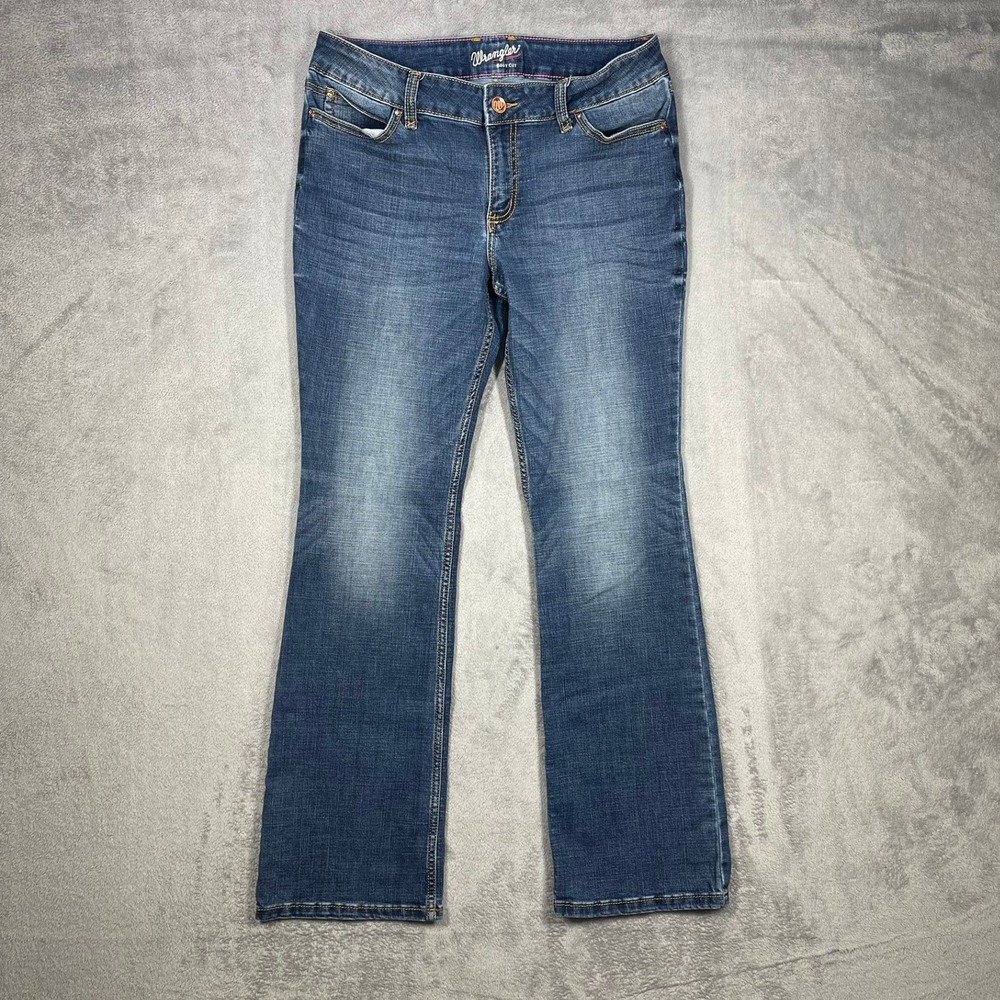 Wrangler Bootcut Jeans Women 13x34(33x32.5) Blue Denim Mid Rise Stretch 09MWZMS